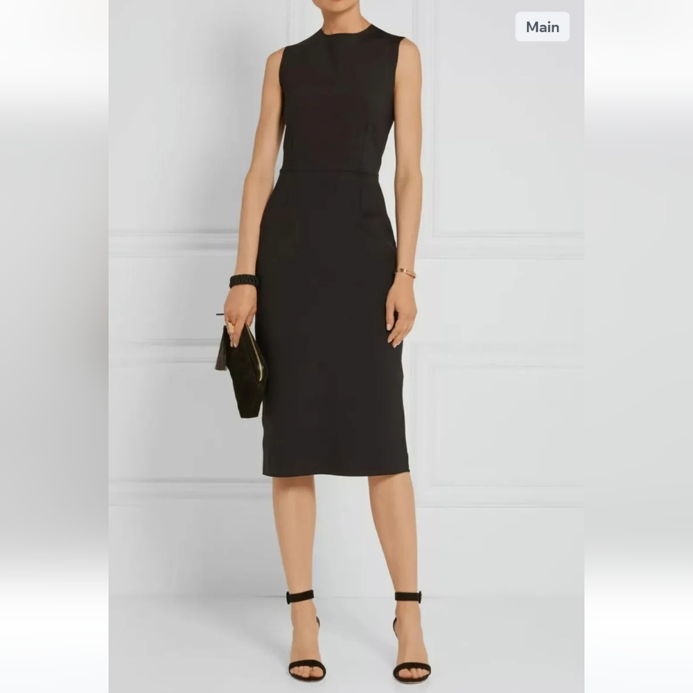 The Row Neoprene Scuba Dassah Black Dress Medium